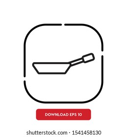 Kitchen tools symbol, frying pan outline vector icon