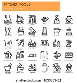 Kitchen Tools , Thin Line and Pixel Perfect Icons
