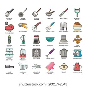 Kitchen Tools , Thin Line and Pixel Perfect Icons