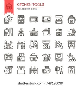 Kitchen Tools , Thin Line and Pixel Perfect Icons
