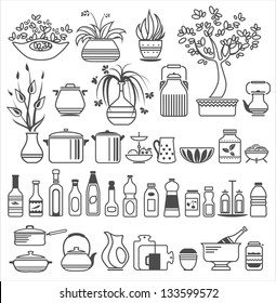 kitchen tools and utensils. Vector illustration