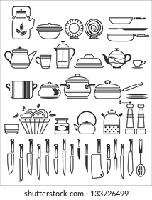 kitchen tools and utensils. Vector illustration