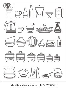 kitchen tools and utensils. Vector illustration
