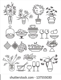 kitchen tools and utensils. Vector illustration