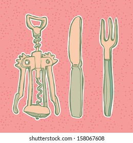 Kitchen tools - vector