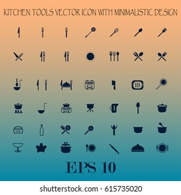 Kitchen tools vector icon set