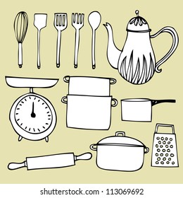 kitchen tools vector/illustrations