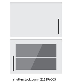 kitchen top cabinet vector illustration with two types