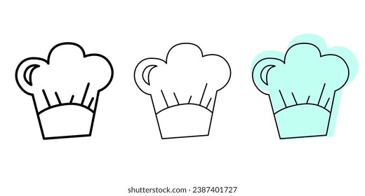 Kitchen toque line black and white and color icon. Linear style sign for mobile concept and web design. Toque outline vector icon. Symbol, logo illustration. Vector graphics.