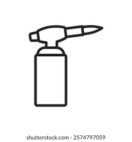 Kitchen Torch Outline Icon Vector Illustration