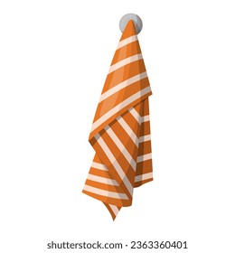 a kitchen towel is hanging on a hook. vector illustration.