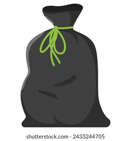 Kitchen trash bag vector cartoon illustration isolated on a white background.