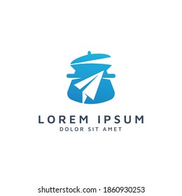diseño del logotipo de espacio negativo de cocina y viajes