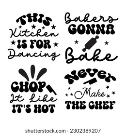 Kitchen T-shirt Design Bundle, funny kitchen svg bundle.