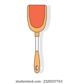 Kitchen turner vector cartoon cooking tool isolated on a white background.