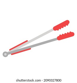 kitchen tweezers flat clipart vector illustration