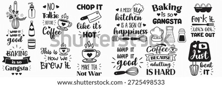 Kitchen Typography Posters,Funny Cooking Quotes. Culinary Lettering Set, Food. Cooking Quote Illustration Pack , Chef, Cafe . Restaurant Typography, Motivational Kitchen Wall Art – Retro Calligraphy.