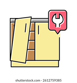 kitchen unit repairs color icon vector. kitchen unit repairs sign. isolated symbol illustration