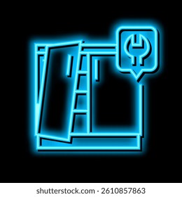 kitchen unit repairs neon light sign vector. kitchen unit repairs illustration