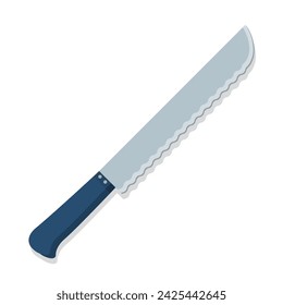 Kitchen utensil bread knife cartoon illustration