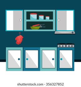 Kitchen utensil and dishware graphic design, vector illustration