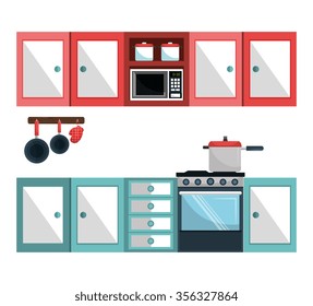Kitchen utensil and dishware graphic design, vector illustration