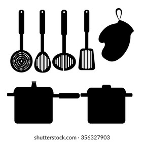 Kitchen utensil and dishware graphic design, vector illustration