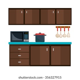 Kitchen utensil and dishware graphic design, vector illustration