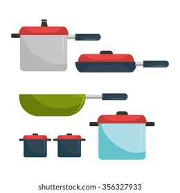 Kitchen utensil and dishware graphic design, vector illustration