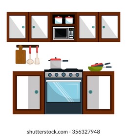 Kitchen utensil and dishware graphic design, vector illustration