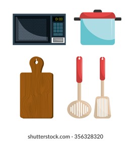 Kitchen utensil and dishware graphic design, vector illustration