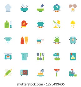 Kitchen utensil  flat vector style icon set. Cooking and kitchen icon for websites, web design, mobile app.