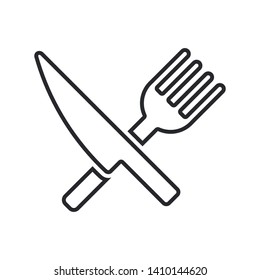 kitchen utensil fork knife icon symbol sign, vector, eps 10