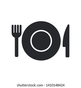 kitchen utensil fork knife icon symbol sign, vector, eps 10