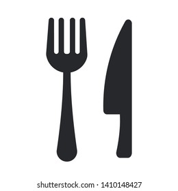 kitchen utensil fork knife icon symbol sign, vector, eps 10