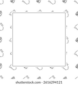 kitchen utensil frame. doodle kitchenware square frame. kitchen background
