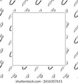 kitchen utensil frame. doodle kitchenware square frame. kitchen background