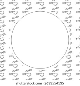 kitchen utensil frame. doodle kitchenware circle frame. kitchen background