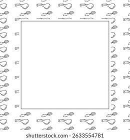 utensílio de cozinha quadro. doodle kitchenware quadrado quadro. fundo da cozinha