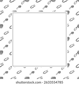 utensílio de cozinha quadro. doodle kitchenware quadrado quadro. fundo da cozinha