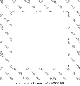 kitchen utensil frame. doodle kitchenware square frame. kitchen background