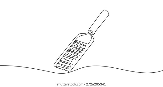 Kitchen utensil for grating papaya a single, continuous line of art. line drawing vector