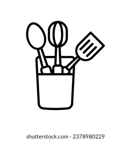 Kitchen utensil icon isolate white background vector stock illustration