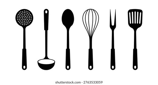 Kitchen Utensil Icon Set  Cooking Tools, Cutlery, Restaurant  Food Vector