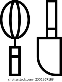 Icono de utensilios de cocina. Diseño de estilo lineal delgado aislado sobre fondo blanco