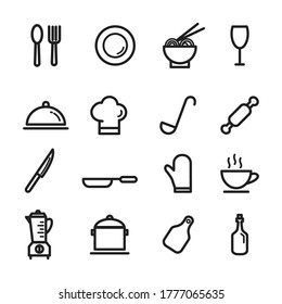 Kitchen utensil icon vector logo design illustration 