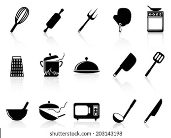 Kitchen utensil icons set
