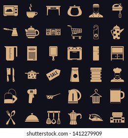 Kitchen utensil icons set. Simple style of 36 kitchen utensil vector icons for web for any design