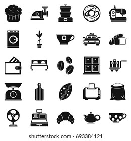 Kitchen utensil icons set. Simple set of 25 kitchen utensil vector icons for web isolated on white background