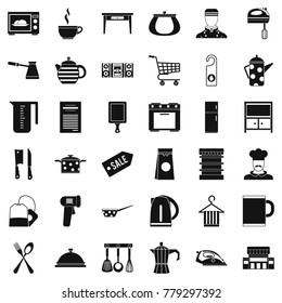 Kitchen utensil icons set. Simple style of 36 kitchen utensil vector icons for web isolated on white background